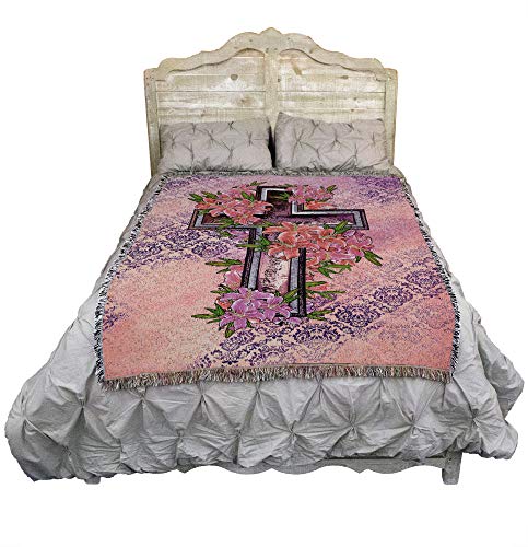 Pure Country Weavers Cross and Stargazer Blanket - Sympathy Bereavement Gift Tapestry Throw Woven from Cotton - Made in the USA (72x54) - color: Stargazer Cross, size: 72" x 54"
