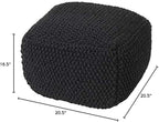 Christopher Knight Home Joyce Knitted Cotton Square Pouf, Dark Grey Small