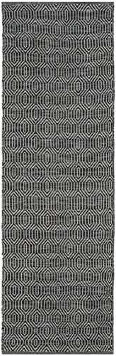 SAFAVIEH Montauk Collection Runner Rug - 2'3" x 7', Ivory & Dark Grey, Handmade Flat Weave Cotton, Ideal for High Traffic Areas in Living Room, Bedroom (MTK413A) - size: 2'3" x 7' (Runner)