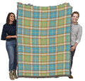 Pure Country Weavers Plaid Blanket Freshwater - Patterns Gift Tapestry Throw Woven from Cotton - Made in The USA (72x54) - color: Freshwater