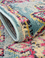 Rugs.com Fleur Collection Rug – 6' Round Light Blue Medium-Pile Rug Perfect for Kitchens, Dining Rooms - color: Light Blue 11, size: 6' (Round)