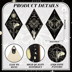 Sintuff 6 Pieces Gothic Wall Decor Boho Sun Moon Phases Wall Art Gothic Minimalist Stars Sun Hanging Wooden Home Decor Farmhouse Pediments for Gallery Living Bedroom Room(Mysterious) - style: Mysterious