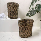 happimess HPM1401B-SET2 Miles Rustic Farmhouse Handwoven Water Hyacinth 4.5-Gallon Tapered Oval Wicker Watebasket, Brown (Set of 2) - color: Brown
