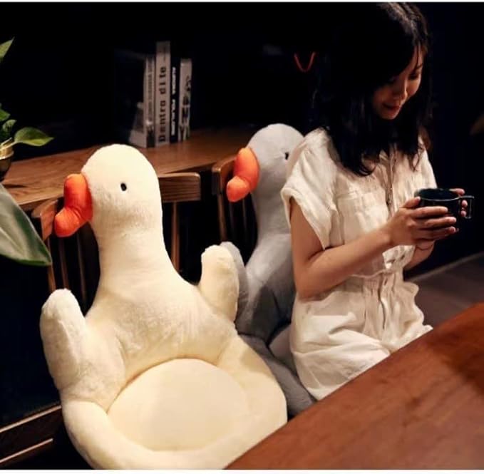 XIAOHONG Cute Seat Cushion with Backrest, Gaming Chair Cushion Kwaii Cartoon Animal Plush, Comfy Chair Cushion Plush Non Slip Floor Cushions Seating for Kitchen Office Bedroom