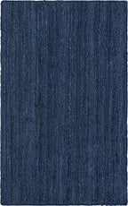 Unique Loom Braided Jute Collection Area Rug - Dhaka (3' 3" x 5' 3" Rectangle, Navy Blue) - color: Navy Blue, size: 3'3" x 5'3" (Rectangular)