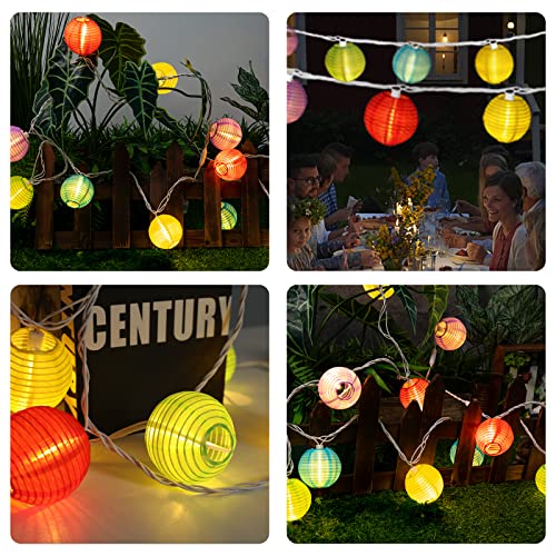 Vigdur Multicolor Lantern String Lights - Nylon Hanging Lantern Lights Plug in Waterproof Connectable Indoor Outdoor Light for Bedroom Party Birthday Home Decor - color: Brown