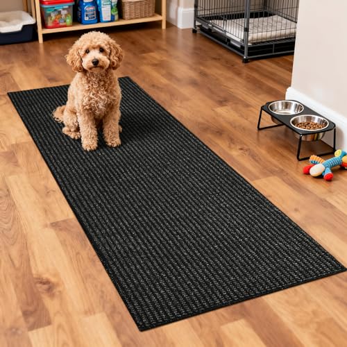 Softlife Hallway Runner Rug 2x6 ft Faux Jute Rugs Washable Entryway Rug Hall Carpet Runner Modern Farmhouse Laundry Kitchen Room Mat Long Carpet for Bathroom, Black - color: Black, size: 2' x 6' (24"x72")