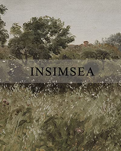 InSimSea Framed Canvas Wall Art Vintage Decor, Room Decor Wilderness Field Paintings Large Canvas Wall Art Prints, Nature Scenery Kitchen Bathroom Bedroom Decor, 16"x24" - color: Grassland, size: 24"L x 16"W