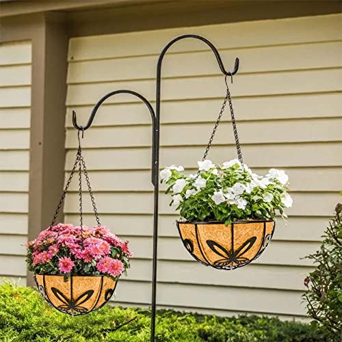 Kingbuy Metal Hanging Planter Basket with Coconut Fiber Liner Chain Wire Plant Holder 10 Inch Flower Pot for Indoor Outdoor Decor, Butterfly Pattern, 2 Pack - size: 10 Inch, style: Butterfly
