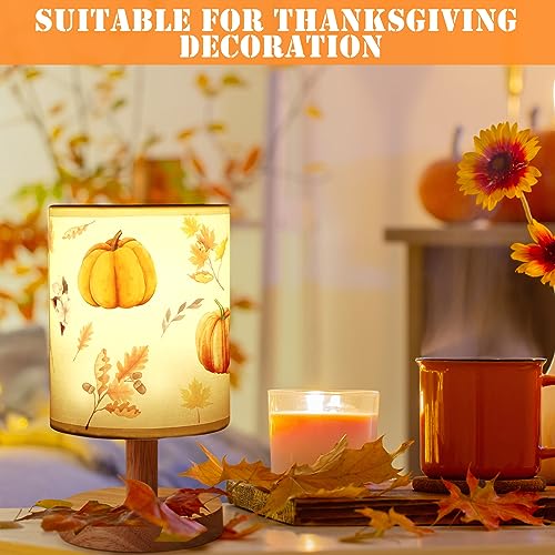 VIHOSE Fall Autumn Bedside Lamp Thanksgiving Pumpkin Table Harvest Lamp Vintage Decorations Lampshade for Table Living Room Dorm Home Office - style: Pumpkin