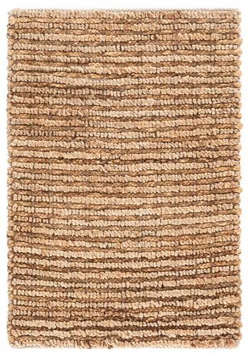 SAFAVIEH Area Rug 2x3 - Natural Fiber Collection - Natural Brown, Handmade Jute, Farmhouse Style, Chunky Textured Thick Pile (NF750C) - color: Natural, size: 2' x 3' (Rectangular)