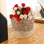 TOYANDONA Large Seagrass Woven Planter Basket for Indoor Plants, Multi-Purpose Boho Plant Pot Cover with Handcrafted Storage Basket, Natural Brown Fiber for Home Décor and Indoor Gardening