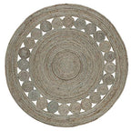 SAFAVIEH Area Rug 4' Round - Natural Fiber Collection - Grey, Handmade Jute, Boho Farmhouse Braided Design (NF364C) - color: Grey, size: 4' (Round)