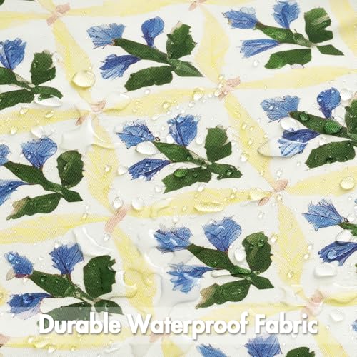 MIULEE Floral Decorative Pillow Covers Set of 2,Block Print Throw Pillowcases Outdoor Boho Farmhouse Vintage Summer Accent Cushion Covers for Couch paito Garden Sofa Bed 18x18 Inch, Yellow-Blue - color: Yellow-blue, size: 18" x 18" (Pack of 2)