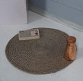 Handmade Natural Fiber Round Collection 2' Round Natural Handmade Boho Charm Farmhouse Jute Area Rug (Gray) - color: Grey