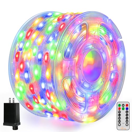 Ollny Christmas Lights Outdoor 600LED 197FT, Multicolor Christmas Tree Lights IP67 Waterproof, Plug in Fairy Lights with Remote 8 Modes Timer, Xmas Light for Indoor House Holiday Decor - color: Multicolord, size: 600 LEDs