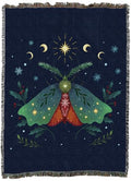 Pure Country Weavers Christmas Moth by Episodic Drawing - Gift Tapestry Throw Blanket Woven from Cotton - Made in The USA (60X80) - color: Christmas Moth, size: 60x80