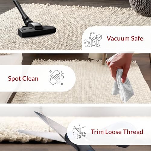 Nuloom Daniela Off-White, 6' x 9', Handmade, Jute, Tassel, Soft and Textured, High Traffic, Stain Resistant, Easy Clean, Durable Area Rug for Bedroom, Living Room, Dining Space, Foyer, Entryway - color: Off White, size: 6' x 9' (Rectangular)