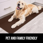 GORILLA GRIP 2 Pack Comfortable Cushioned Kitchen Mats for Floor, 17x29 + 17x59, Waterproof and Stain Resistant, 1/2 Inch Thick Soft Ergonomic Standing Desk Anti Fatigue Mat, Foam Supports Feet, Brown