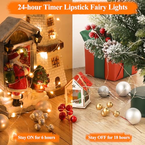 Lakumu 16FT(5M) Orange Fairy Lights, Rechargeable Battery Operated Mini LED String Lights with Timer, 8 Modes Waterproof Twinkle Lights for Bedroom Christmas Wedding Vine Centerpiece Table Decor - color: Orange, size: 16FT