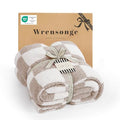 WRENSONGE Checkered Throw Blanket, Taupe Soft Cozy Fluffy Warm Throw Blankets for Couch, Sofa, Chair, Bed, Camping, Picnic, Office,Travel Lightweight Bed Blanket - 50"*60" - color: Art Taupe, size: Throw (50"x 60")
