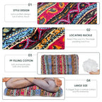 Boho Floor Pillow, Large Meditation Pillows for Adults, Meditation Mat Washable, Soft Meditation Cushion for Yoga Living Room Tatami Sitting Home Decor (Style 1)