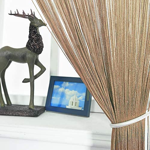 HSYLYM Spaghetti String Curtains for Doorways Privacy Door Frame Tassel Hippy Wall Kitchen Hallway Boho Fringe Curtain Hanging Door Room Dividers Decor 1 Panel（39×110in/100×280cm,Ecru） - color: Ecru, size: 39"W x 110"L (Pack of 1)