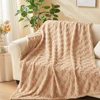 NEWCOSPLAY Super Soft Twin Blanket Brown Premium Silky Flannel Fleece 3D Checkered Lightweight Bed Blanket All Season Use (Brown Checkered, Twin(60"x80")) - color: Brown Checkered, size: Twin(60"x80")