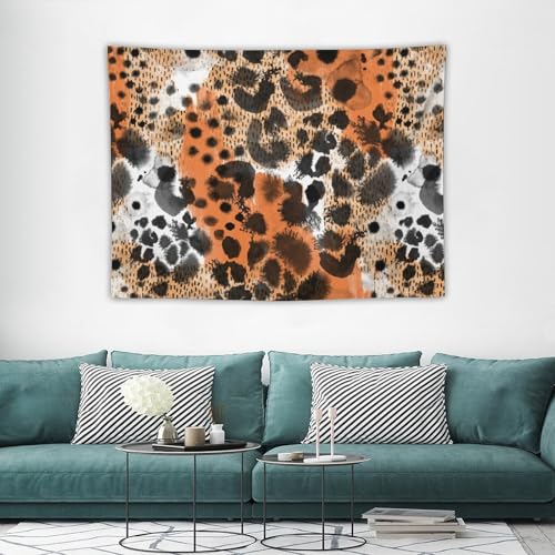 DDCBNS Leopard Print Tapestry Wall Hanging Black White Brown Watercolor Animal Skin Wall Hanging Tapestry Wall Art Home Décor for Bedroom Living Room Dorm Wall Décor 40" x 30" - color: Animal Skin_5, size: 40"L x 30"W
