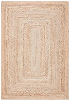 SAFAVIEH Area Rug 4x6 - Cape Cod Collection - Natural Brown, Handmade Braided Flat Weave Jute (CAP252A) - size: 4' x 6' (Rectangular)