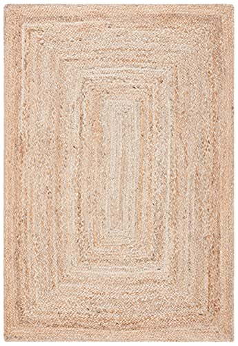 SAFAVIEH Area Rug 4x6 - Cape Cod Collection - Natural Brown, Handmade Braided Flat Weave Jute (CAP252A) - size: 4' x 6' (Rectangular)