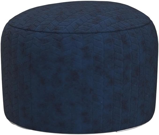 Asuprui Pouf Ottoman Unstuffed Ottoman Foot Rest Floor Pouf Round Pouf Seat Floor Bean Bag Chair Foldable Floor Chair Storage for Living Room Bedroom Navy Blue