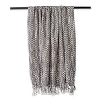 DII Textured Acryllic Woven Throw, Farmhouse Fringe Blanket, 50x60, Gray/White - color: Gray/White