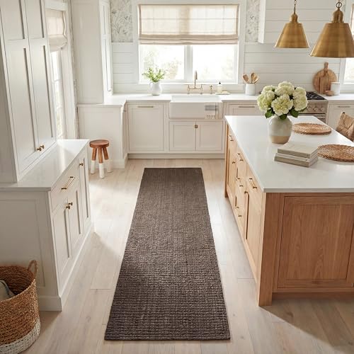 SAFAVIEH Natural Fiber Collection Runner Rug - 2'6" x 10', Brown, Handmade Jute, Farmhouse Style, Chunky Textured Thick Pile (NF447D) - color: Brown, size: 2'6" x 10' (Runner)