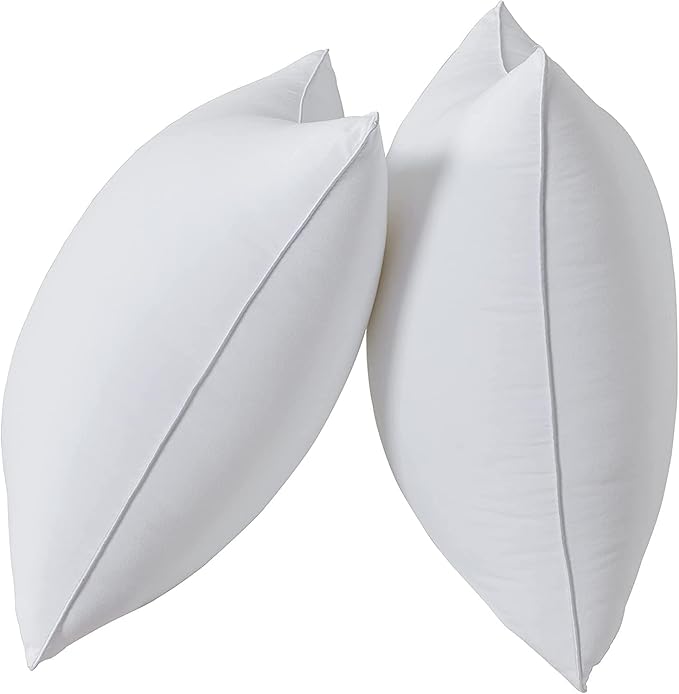 Qeils 16 x 16 Pillow Inserts Set of 2 White Throw Pillow Inserts with Soft Polyester Cover - Rectangle Square Interior Decorative Pillow Insert White Couch Pillow Sofa Pillow Inserts