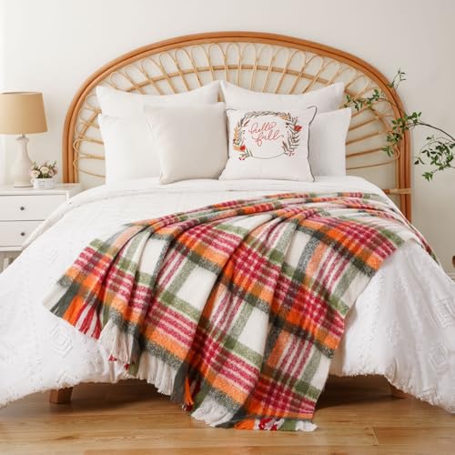 Battilo Christmas Plaid Throw Blanket, Soft Tartan, 50 x 60 in, Red Green - color: Red Green