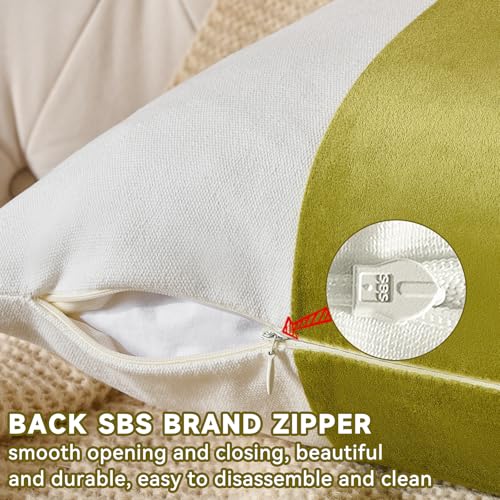 AmHoo Pack of 2 Velvet Panel Cotton Pillow Covers Decorative Pillowcase Cushion for Couch Sofa Bedroom 18 x 18-Inch Spinach Green - color: Spinach Green, size: 18" x 18" (Pack of 2)
