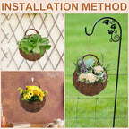 LIOOBO 2pcs Woven Rattan Wall Hanging Flower Pots Set Small Medium Plant Containers for Indoor Outdoor Garden Rustic Hanging Planter Baskets for Succulents