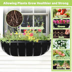 Riare 6 Pack 24 Inch Black Felt Window Box Liners- Fabric Trough Planter Basket Liners Replacement, Non-Woven Hanging Plant Liner for Wall Hanging Basket, Garden Fence Railing (Avoid Bird Nesting) - size: 24inch