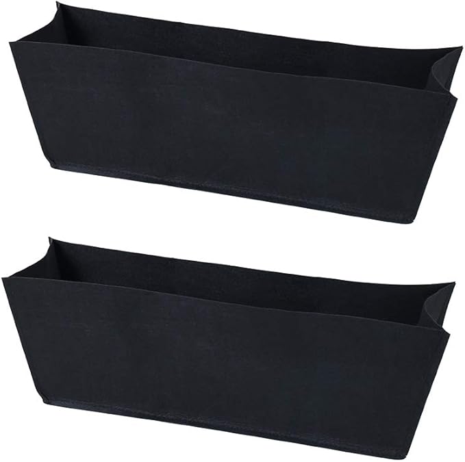 Non-Woven Fabric Plant Grow Bags Replacement 24inch 2Pack Coco Liner Window Basket,Trough Shaped Wall and Deck Mount Planters,Round Hanging Basket