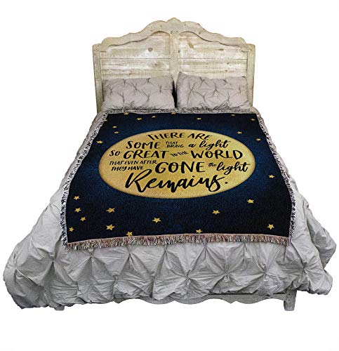Pure Country Weavers There are Some Who Bring A Light So Great Blanket Moon and Stars - Sympathy Bereavement Gift Tapestry Throw Woven from Cotton - Made in the USA (72x54) - color: Light So Great Moon, size: 72" x 54"