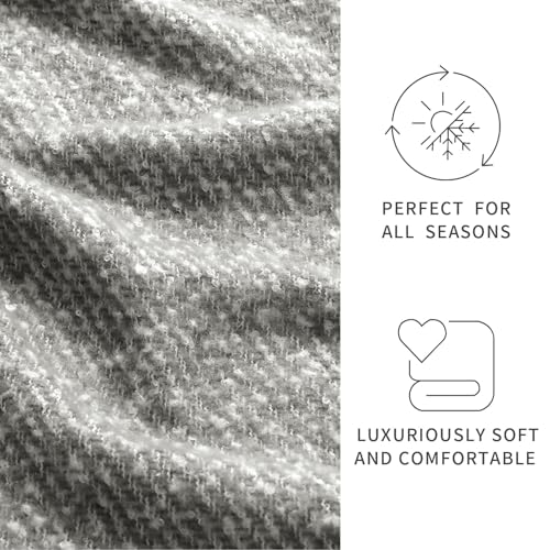 BOURINA Throw Blanket Soft Lightweight Cozy Throw for Bed Couch Decorative Blanket, Light Grey 50" x 60" - color: Qqs-light Grey, size: 50"x60"