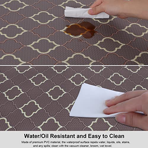 ROTTOGOON Kitchen Floor Mat Set of 2, Cushioned Anti Fatigue Kitchen Mat 20"x32"+20"x59", Non-Slip Waterproof Kitchen Rug, Premium PVC Comfort Kitchen Mats and Rugs for Kitchen, Office, Home, Laundry - color: Coffee, size: 20"x32"+20"x59"