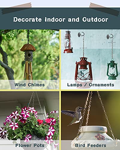 NACETURE Ceiling Hooks for Hanging Plants 3 Pack - Plant Hanger Indoor Hanging Hooks Metal Plant Bracket Iron Lanterns Hangers for Wind Chimes (White 3 Pack + Chain) - color: White 3 Pack + Chain