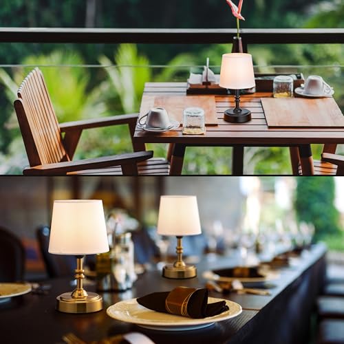 O’Bright Seraph mini – Cordless LED Table Lamp with Dimmer, Built-in Rechargeable Battery, 3-Level Brightness, Patio Table Lamp, Bedside Night Lamp, Ambient Light for Restaurant, Black - color: Black