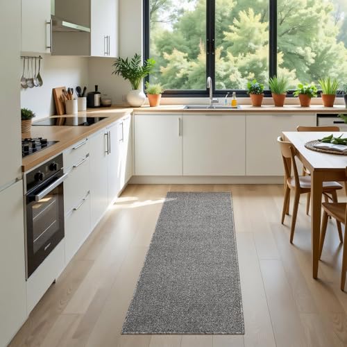 Softlife Hallway Runner Rug 2x6 ft Faux Jute Rug Washable Entryway Hall Carpet Runner Modern Farmhouse Laundry Room Rugs Kitchen Rugs Long Carpet for Bathroom, Grey - color: Grey, size: 2' x 6' (24"x72")