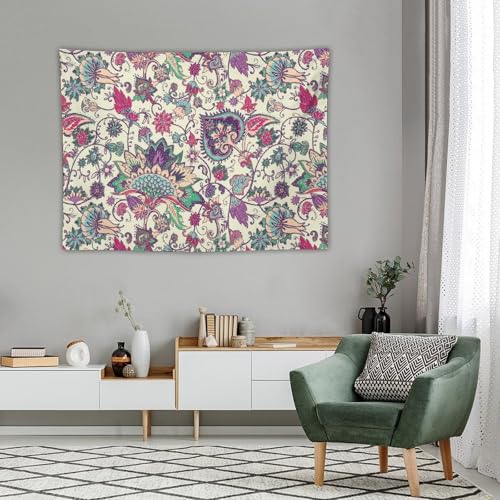 KANEPE Boho Floral Tapestry Colorful Paisley Flowers Beige Pattern Wall Hanging Tapestries Home Decor for Living Room Bedroom Apartments Farmhouse Dorm,40inx30in (102×76cm)【Small】 - color: Boho-15, size: 40Wx30L