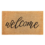 KANKUN Coco Coir Door Mat with Heavy Duty Backing, Welcome Doormat (17" x 30"), Doormat Entrance (Welcome3) - color: Welcome3