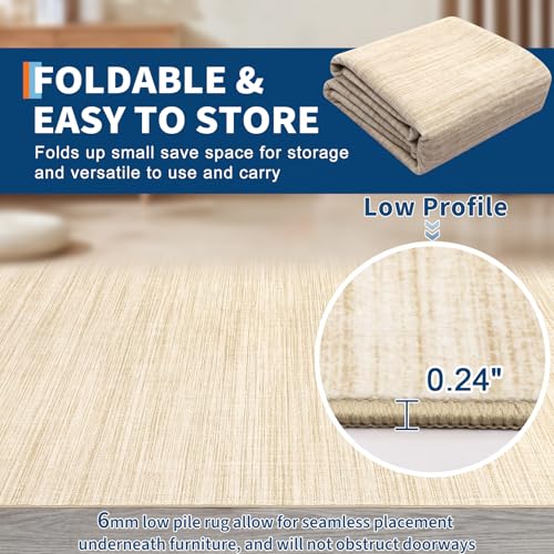 9x12 Area Rugs for Living Room Washable Solid Large Bedroom Rugs Non Slip Soft Modern Abstract Dining Room Throw Carpet Minimalist Classic Plain Area Rug for Nursery Kitchen Home Office, Beige - color: Beige, size: 9' x 12' (Rectangular)