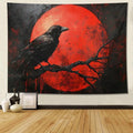 ZKPeFeH Crow Branch Blood Moon Tapestry Crow Tapestry Raven Tapestry Halloween Tapestry Gothic Tapestries Full Moon Tapestry 27.5X39.3inch - color: Crow Branch Blood Moon 0, size: 27.5X39.3inch